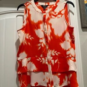 Simply Vera Vera Wang Red and White Sleeveless Blouse